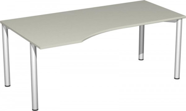 geramöbel PC-Schreibtisch links feste Höhe, 1800x1000x720, Lichtgrau/Silber, S-550306-LS