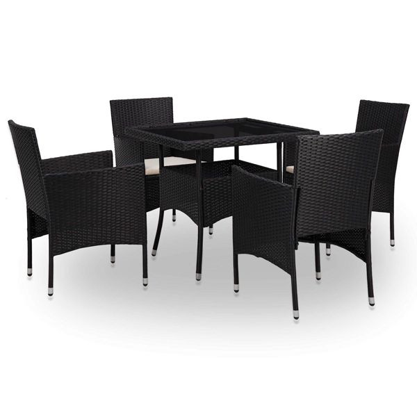 vidaXL Möbelset 5 pcs Schwarz, 46173, 8719883727233