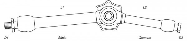 HoldTec Gelenkarm 220mm, Säule 3 und Querarm 3, HT3301