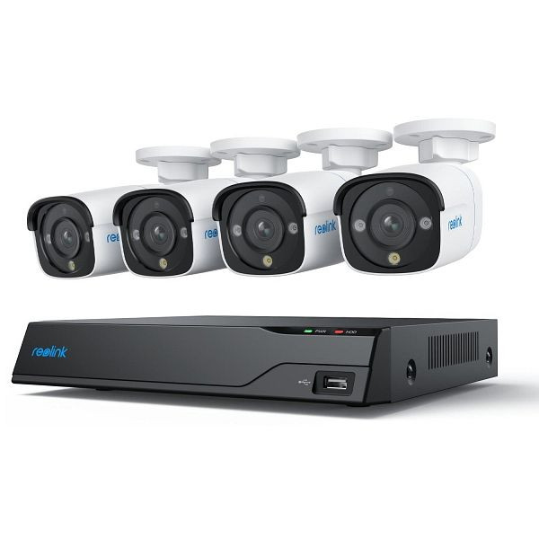 REOLINK NVS8-8MB4 8 MP 8-Kanal PoE-Komplettsystem für Videoüberwachung mit Nachtsicht in Farbe, inklusive 2 TB Festplatte, rl8mb4