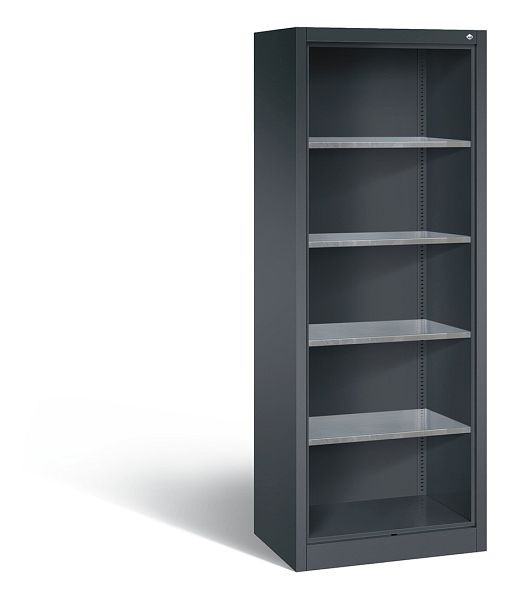 C+P Stahlregal mit Rückwand Acurado, H1950xB700xT500mm, Farbe: Schwarzgrau, 8911-02 S10007