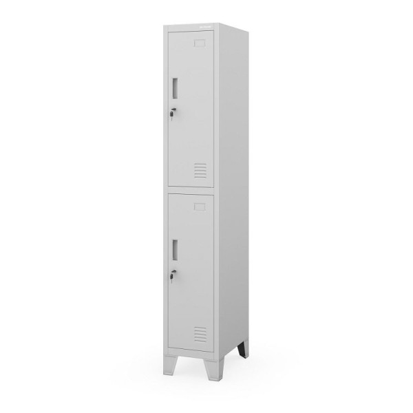 Jan Nowak Mitarbeiter-Garderobenschrank BARTEK 1 Plus 292 x 1720 x 450 mm, Grau, 1954