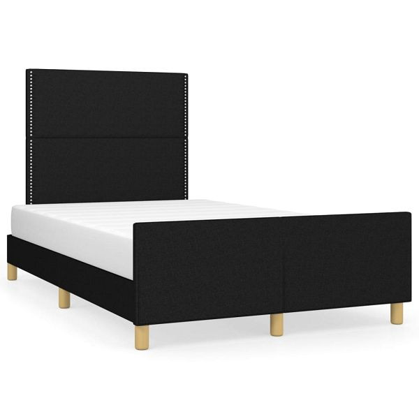 vidaXL Bettgestell mit Kopfteil Schwarz 120x190 cm Stoff, 3270508