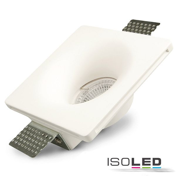 ISOLED Gips-Einbaustrahler GU5.3, quadratisch, rückversetzt, trichterförmig, weiß, 112078