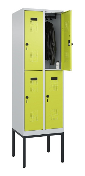 C+P Doppelstock-Spind Evolo PLUS, Gestell, 4 Fächer, 2120x600x500mm, 7035/0024, Drehriegel, 0493307-20 S10015