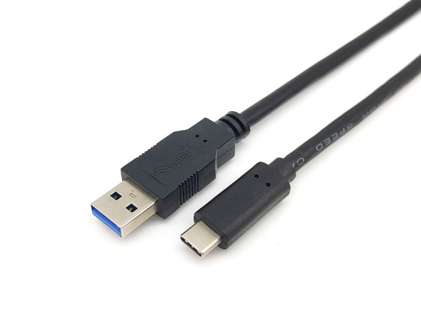 Equip USB 3.2 Gen 1x1 Type-A to C, M/M, 2.0m, Black, 128344