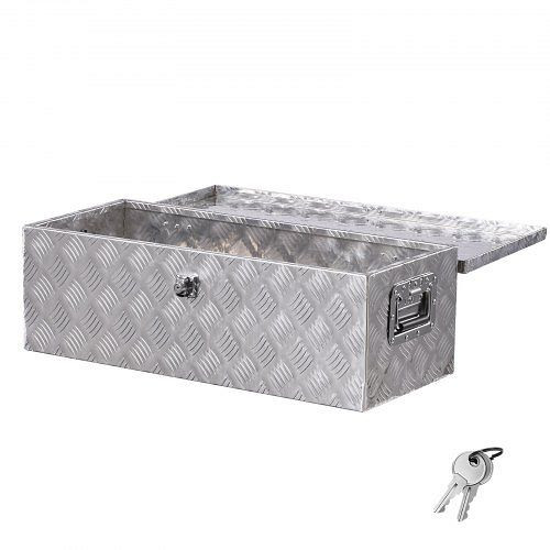VEVOR Aluminium Werkzeugkasten mit Griff & Schloss, für Ladefläche, Anhänger, Pickups, Wohnmobile (762x330x243 mm) Silber, LCZXGJX30139LBTJZ002V0