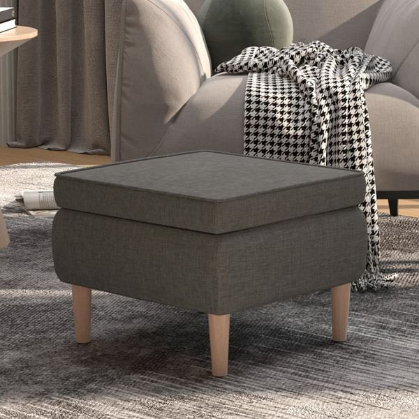 vidaXL Hocker mit Holzbeinen Dunkelgrau Stoff, 329447