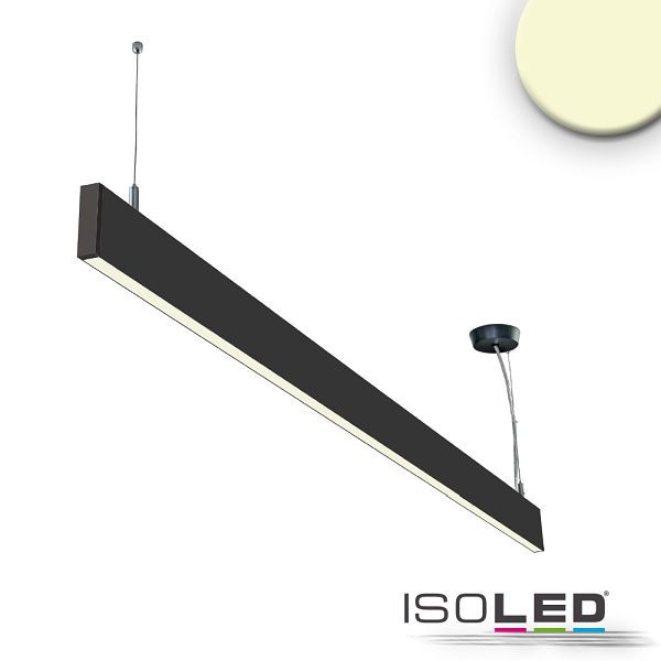 ISOLED LED Hängeleuchte Linear Up+Down 1200, 40W, prismatisch, linear- u. 90° verbindbar, schwarz, warmweiß, 114000