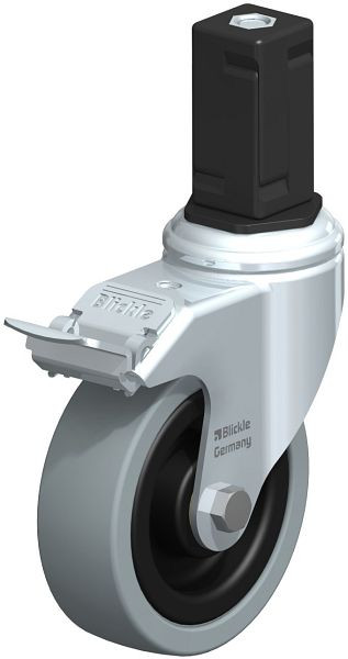 Blickle LKRA-VPA 101K-11-FI-EV15 Apparate-Lenkrolle mit Expander & Feststeller, Vollgummi, Grau, 848226