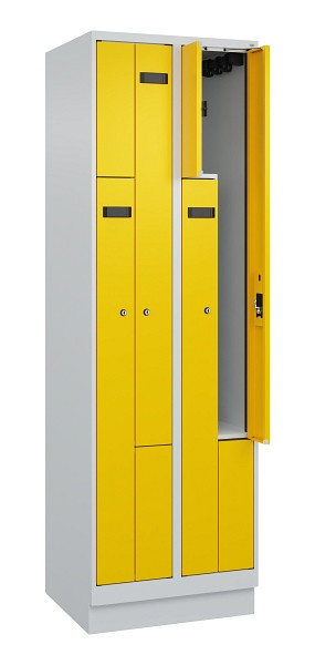 C+P Z-Spind Evolo PLUS, Sockel, 4 Fächer, 1950x600x500mm, 7035/1023, Zylinderschloss, 049023-204 S10028