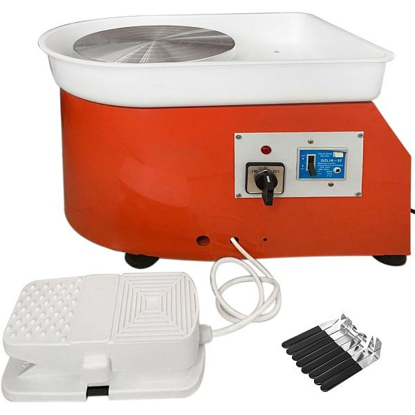 VEVOR Elektrische Töpferscheibe Keramische Maschine 25cm Keramik Radmaschine 280W Radmaschine DIY verstellbare Füße mit Bildhauerset, TYLPJJTTSJXPTJ001V2