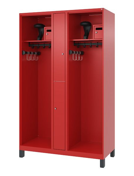 C+P Feuerwehrspind Evolo, Modell MAXI, 2 Abteile, H1950B1200T500 mm, Feuerrot, Füße, 0496015-020 S10008