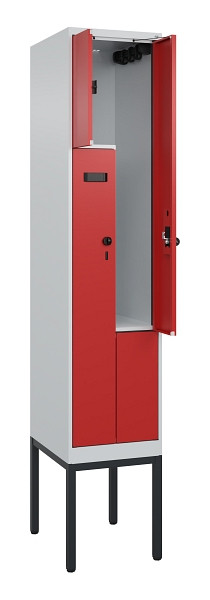 C+P Z-Spind Evolo PLUS, Gestell, 2 Fächer, 2120x400x500mm, 7035/3000, Drehriegel, 0490337-122 S10007