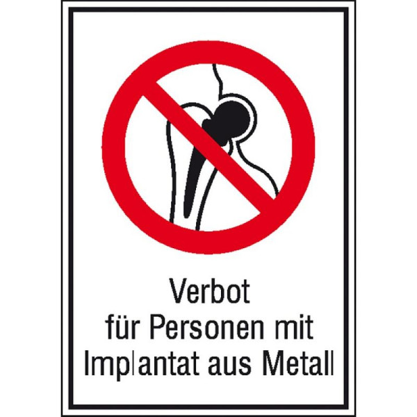 Stein HGS Kombischild, Verbot für Personen mit Implantat aus Metall, 21.1050