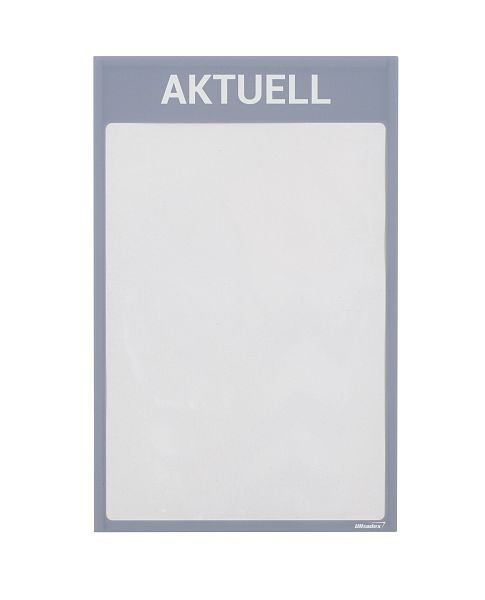 Ultradex Infotasche mit Überschrift "AKTUELL", A4, magnetisch grau, VE: 5 Stück, 8890A09