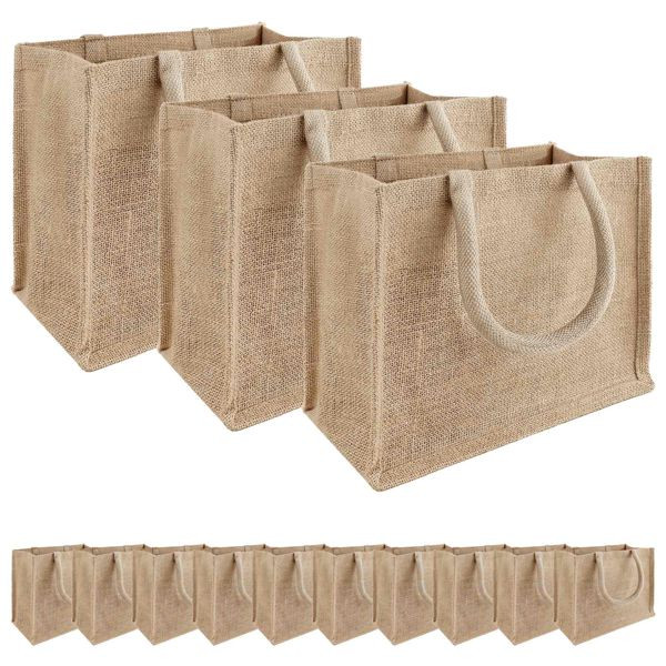vidaXL Jute-Handtaschen 50-teilig Natur 26 x 22 x 14 cm 100% Tossa-Jute, 42012274