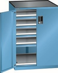 LISTA Schubladenschrank 36x36E (BxTxH) 717x753x1020mm CODE Lock, Lichtblau, 4 Schubladen, Tragkraft Schubladen: 75kg, 1 Auszugboden, 79.446.010.C