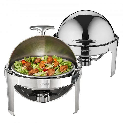 VEVOR 2-teiliger Speisenwärmer Wärmebehälter Chafing-Dish-Set Rolldeckel 5,5 L x 2, QXKCLJTQX26QT6HT8V0