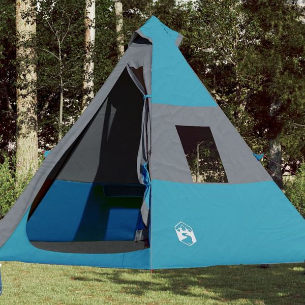 vidaXL Tipi-Campingzelt 7 Personen Blau Wasserdicht, 94428