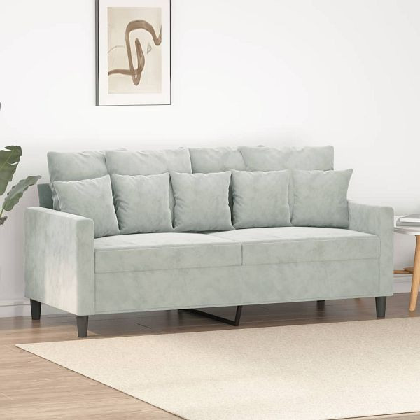 vidaXL 2-Sitzer-Sofa Hellgrau 140 cm Samt (Polyester), 359303