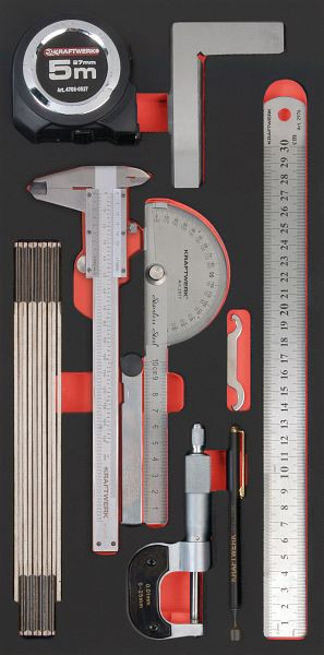Kraftwerk PRO LINE EVA Messwerkzeug-Einlage, 20x40 cm, 9-tlg, 105.401.046