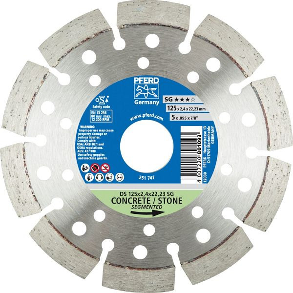 Pferd Diamant-Trennscheibe DS 125 x 2,4 x 22,23 SG, 68000042