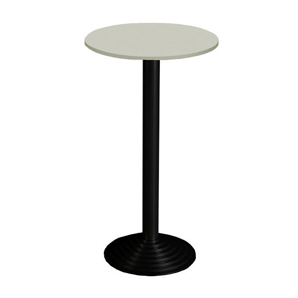 Bisley MULTI Desking Stehtisch, rund, 1 Platte, schwarz, 38 mm, Dekor G grau, H 740 x D 600 mm, SR106G333