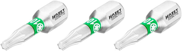 Hazet Bit, Sechskant massiv 6,3 (1/4 Zoll), Innen TORX® Profil, T10, Anzahl Werkzeuge: 3, Schlüsselweite: T10, 2223N-T10/3