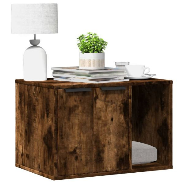 vidaXL Katzenklo Räuchereiche 60x40x40 cm Holzwerkstoff, 857728