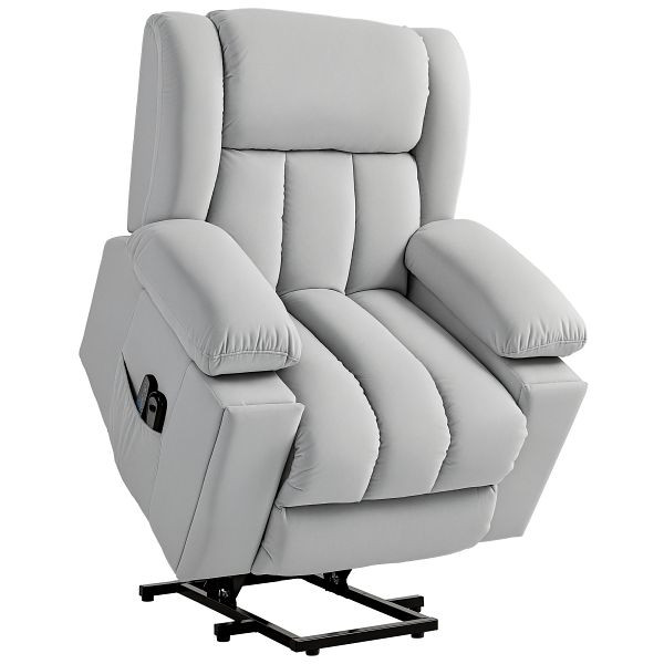 HOMCOM Elektrischer Aufsteh-Sessel, Weicher, samtartiger Stoff, USB-Anschlüsse, 713-176V90LG