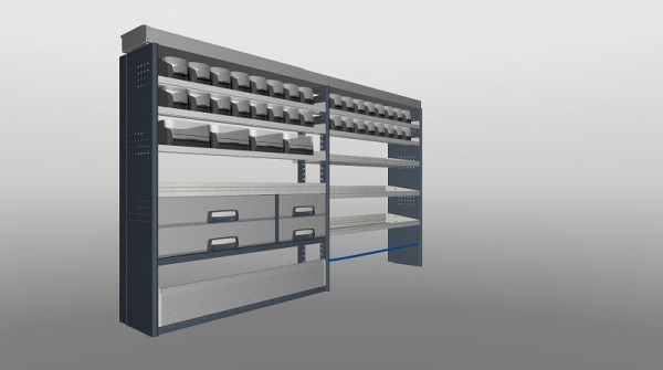 Plastipol-Scheu Profi-Line Fahrzeugeinrichtungslösung Modul 1710 x 2855 x 300/410 mm, PL 709
