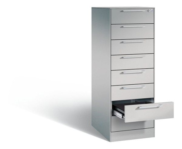 C+P Karteischrank Asisto, H1310xB440xT600mm, Farbe: Weißaluminium, Bügelgriff, 146225-822 S10027