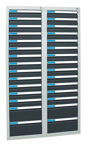 stumpf Schubladenschrank Serie ESTA, RAL 7035/7016, 30 Schubladen (26x100, 4x200 mm), 7604671