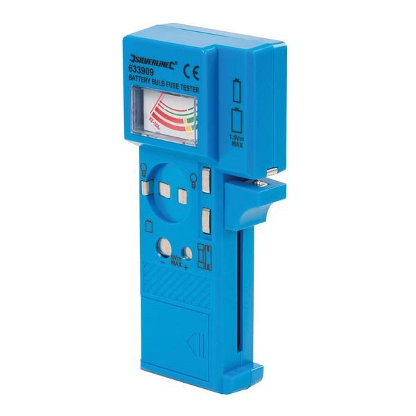 Silverline Batterie-, Leuchtmittel- und Sicherungsprüfer, 1,5–9 V, 633909