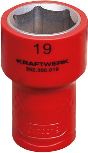 Kraftwerk 3/8" Elektriker Stecknuss 19 mm VDE, 302.300.019