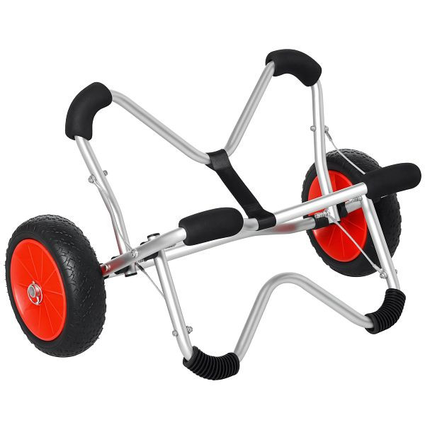 HOMCOM Kajakwagen Alu Bootswagen faltbare transportwagen Kunstleder-Reifen Silber 75 kg 75 x 43 x 46 cm, A32-011