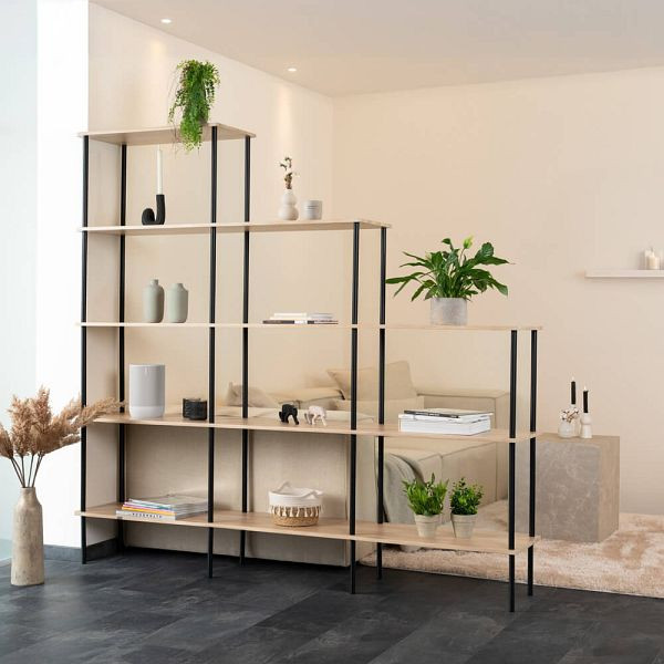 HOME DELUXE Regal INDU Light Oak, (L x B x H): 207 x 35 x 196 cm, 59042