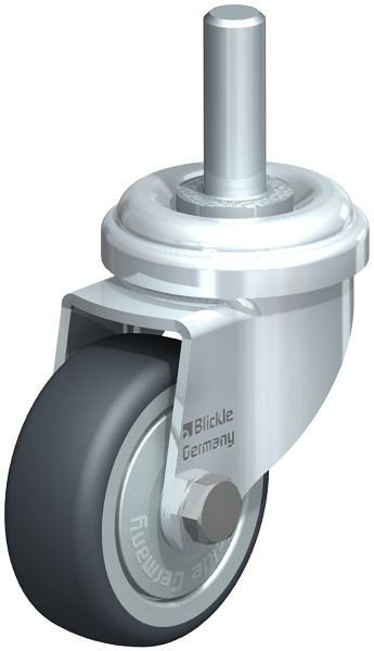 Blickle LRA-TPA 50K-FK-GS10 Apparate-Lenkrolle mit Gewindestift, Thermoplastisches Gummi-Elastomer, Grau, 604843