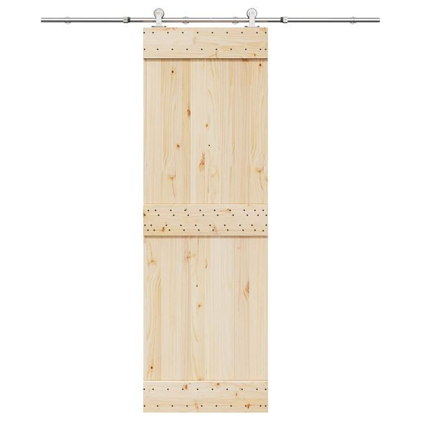 vidaXL Schiebetür-Beschlagsatz 183 cm Edelstahl Silbern, 4009696