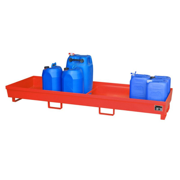 STEIN HGS Auffangwanne AO, 3 mm Stahlblech, stapelbar, 280 Liter, RAL 3000 feuerrot, Gesamthöhe 285 mm, lackiert, 79184.0020