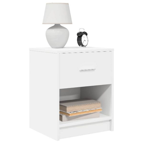 vidaXL Nachttische 2 Stück mit Schublade Weiß 40x34x50 cm, 858768