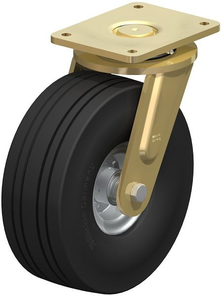 Blickle LS-VLE 305K Stahlgeschweißte Schwerlast-Lenkrolle, schwere Drehkranz-Ausführung, Super-Elastik-Vollgummi, Schwarz, 263657