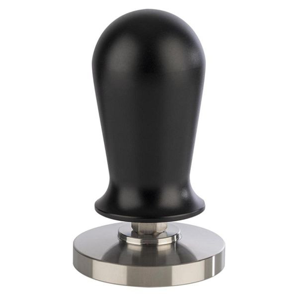 APS Espresso Tamper Ø 58 mm, H: 10 cm, Edelstahl, Aluminium, ca. 350 g, silber/Schwarz, Gruff mit Druckregulierung, 10380