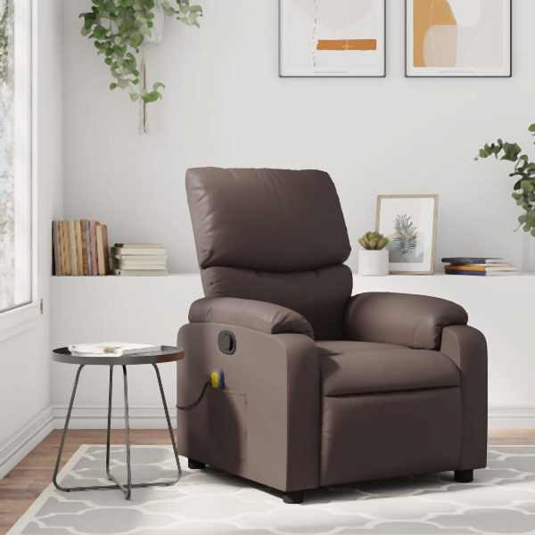 vidaXL Massagesessel Braun Kunstleder, Füllung: Schaumstoff, 373443