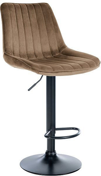 CLP Barhocker Toni Samt schwarz, braun, 321551, 4251756484682