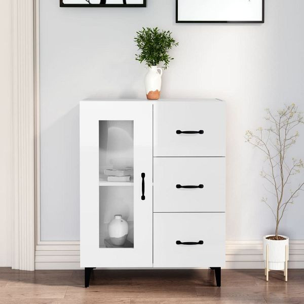 vidaXL Sideboard Hochglanz-Weiß 69,5x34x90 cm Holzwerkstoff, 812219