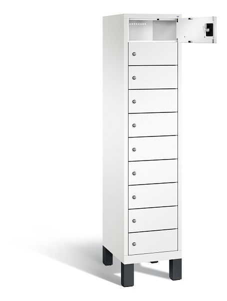 C+P Schließfachschrank Evolo, H1850xB420xT500mm, Farbe: Verkehrsweiß, 48010-1210 S10092