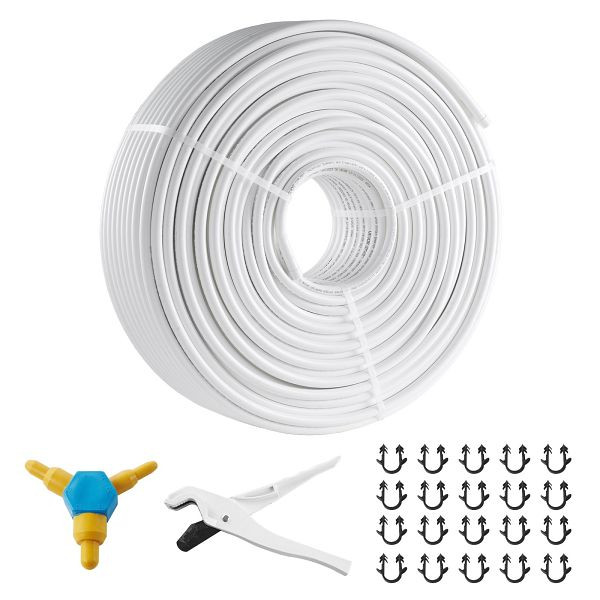 VEVOR Aluverbundrohr 200 m Weiß PEX-Rohr MV-Rohr Mehrschichtrohr Ideal für Fußbodenheizung und Heizkörper-Anbindung Alu Verbundrohr, LSGBSDDLP200CKNN8V0