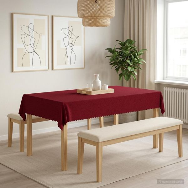 vidaXL Tischdecke 5 stk. Rechteckig Weinrot 140 x 220 cm, 42040477
